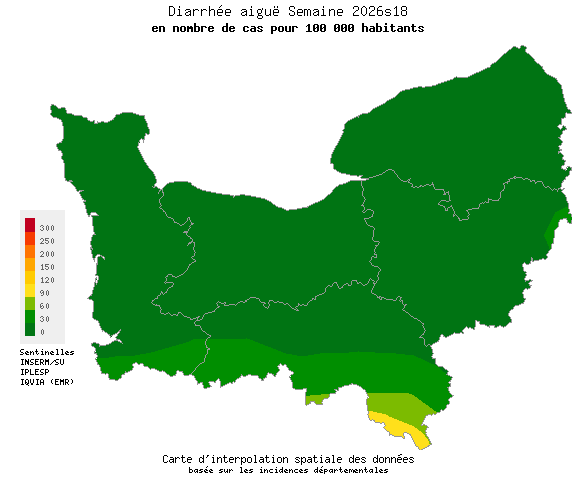 Semaine 202618 - Diarrhée aiguë - Activité faible en Normandie