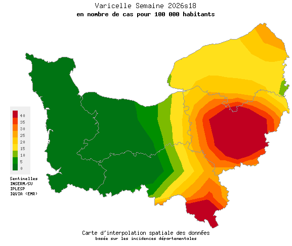 Semaine 202618 - Varicelle - Activité modérée en Normandie