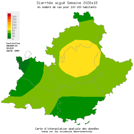 Semaine 202618 - Diarrhée aiguë - Activité faible en Provence-Alpes-Côte d'Azur