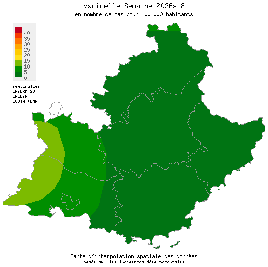 Semaine 202618 - Varicelle - Activité faible en Provence-Alpes-Côte d'Azur