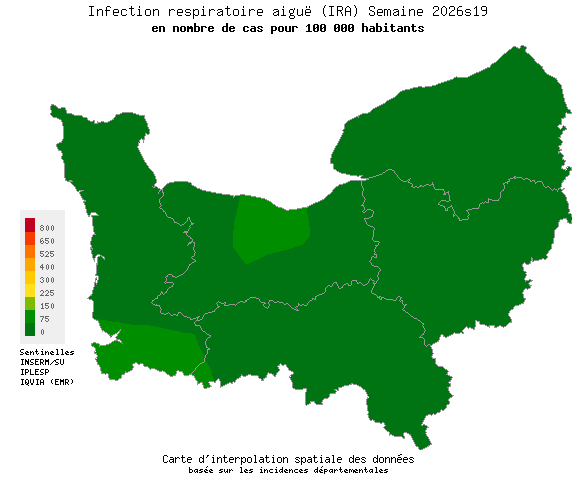 Semaine 202619 - Infection respiratoire aiguë (IRA) - Activité faible en Normandie