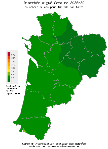 Semaine 202620 - Diarrhée aiguë - Activité faible en Nouvelle-Aquitaine