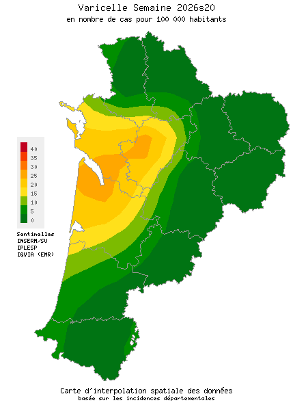 Semaine 202620 - Varicelle - Activité faible en Nouvelle-Aquitaine