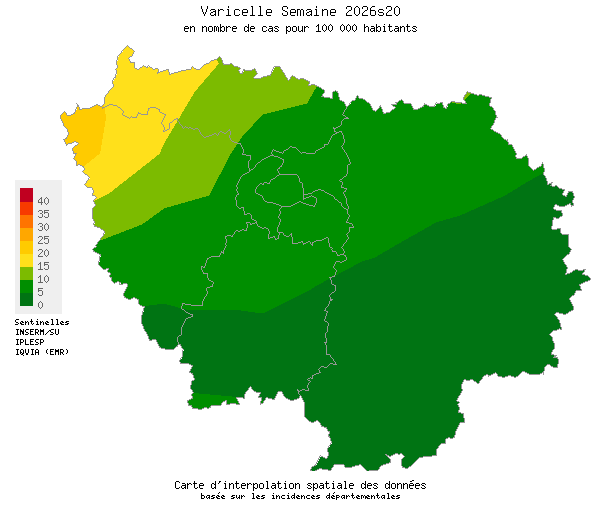 Semaine 202620 - Varicelle - Activité faible en Ile-de-France