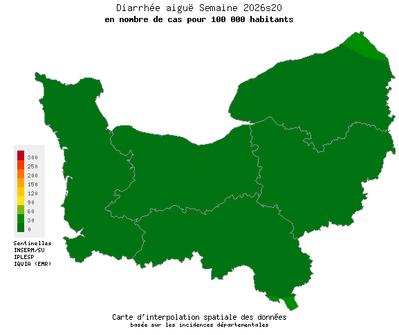Semaine 202620 - Diarrhée aiguë - Activité faible en Normandie