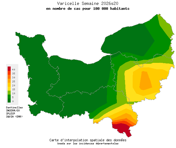 Semaine 202620 - Varicelle - Activité faible en Normandie