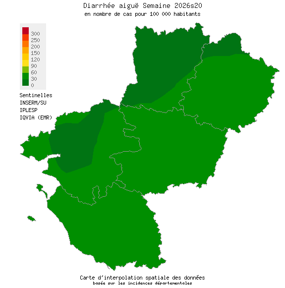 Semaine 202620 - Diarrhée aiguë - Activité faible en Pays de la Loire
