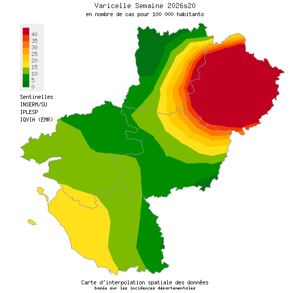 Semaine 202620 - Varicelle - Activité modérée en Pays de la Loire
