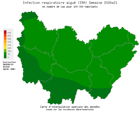 Semaine 202621 - Infection respiratoire aiguë (IRA) - Activité faible en Bourgogne-Franche-Comté