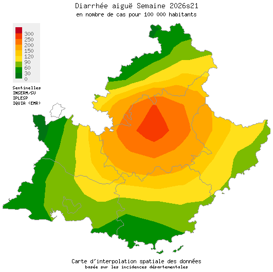 Semaine 202621 - Diarrhée aiguë - Activité faible en Provence-Alpes-Côte d'Azur