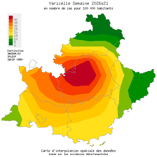 Semaine 202621 - Varicelle - Activité faible en Provence-Alpes-Côte d'Azur