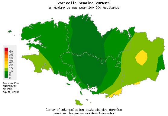 Semaine 202622 - Varicelle - Activité faible en Bretagne