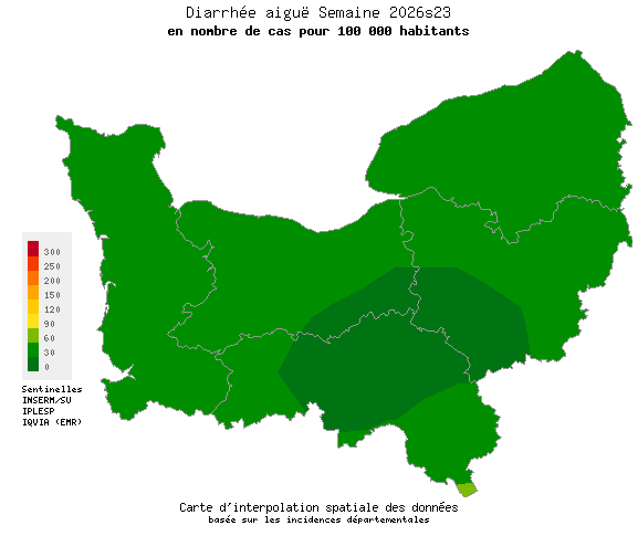 Semaine 202623 - Diarrhée aiguë - Activité faible en Normandie