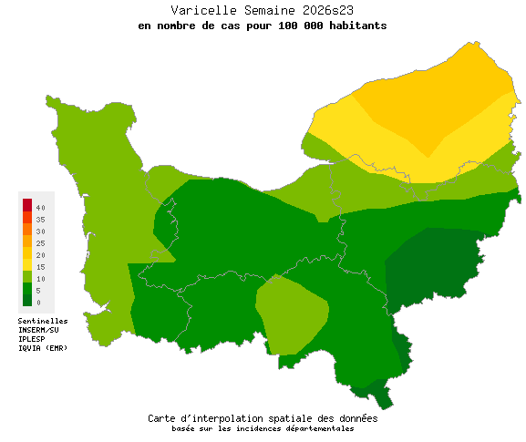 Semaine 202623 - Varicelle - Activité faible en Normandie