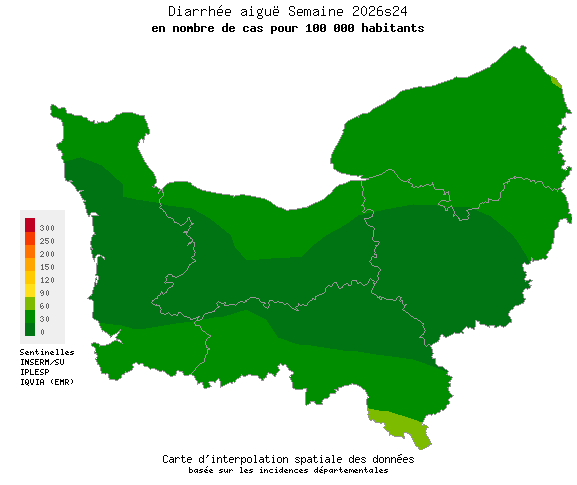 Semaine 202624 - Diarrhée aiguë - Activité faible en Normandie