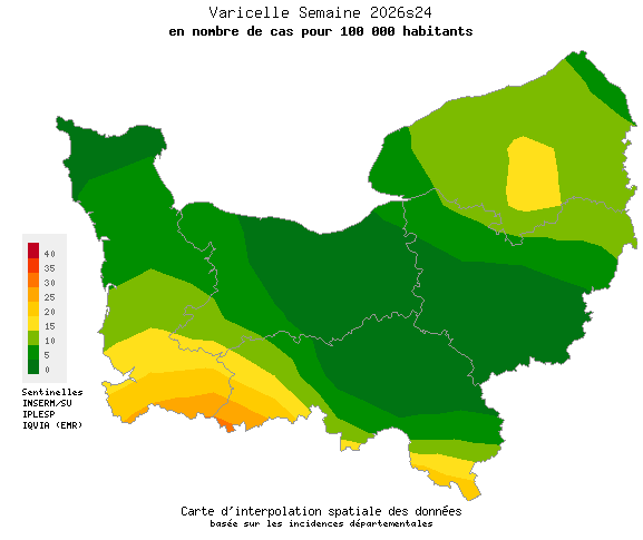 Semaine 202624 - Varicelle - Activité faible en Normandie