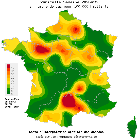 Semaine 202625 - Varicelle - Activité faible en médecine générale
