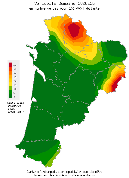 Semaine 202626 - Varicelle - Activité faible en Nouvelle-Aquitaine