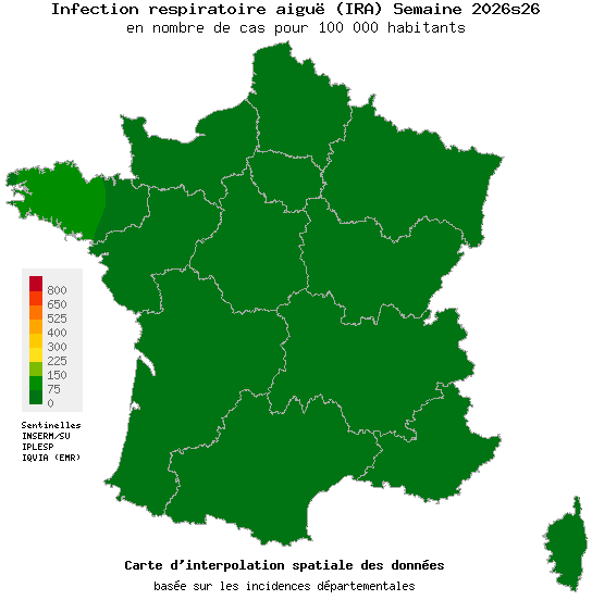 Semaine 202626 - Infection respiratoire aiguë (IRA) - Activité faible en médecine générale