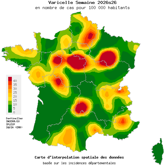 Semaine 202626 - Varicelle - Activité faible en médecine générale