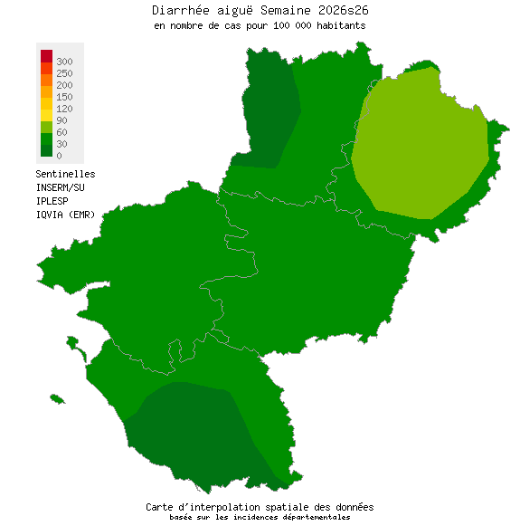 Semaine 202626 - Diarrhée aiguë - Activité faible en Pays de la Loire