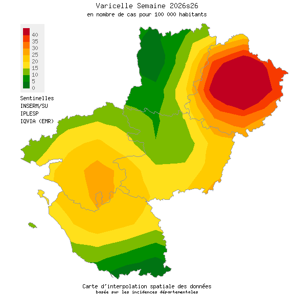 Semaine 202626 - Varicelle - Activité faible en Pays de la Loire