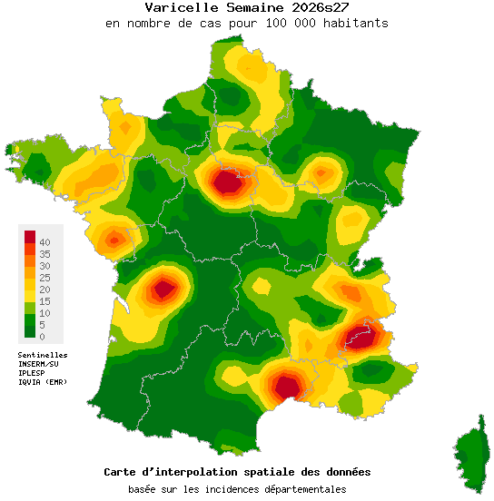 Semaine 202627 - Varicelle - Activité faible en médecine générale