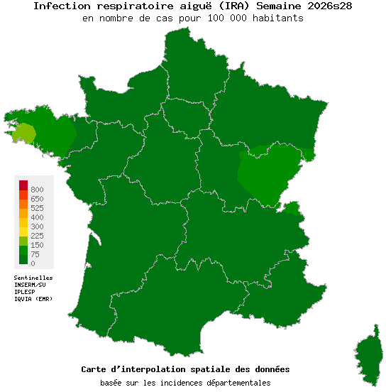 Semaine 202628 - Infection respiratoire aiguë (IRA) - Activité faible en médecine générale