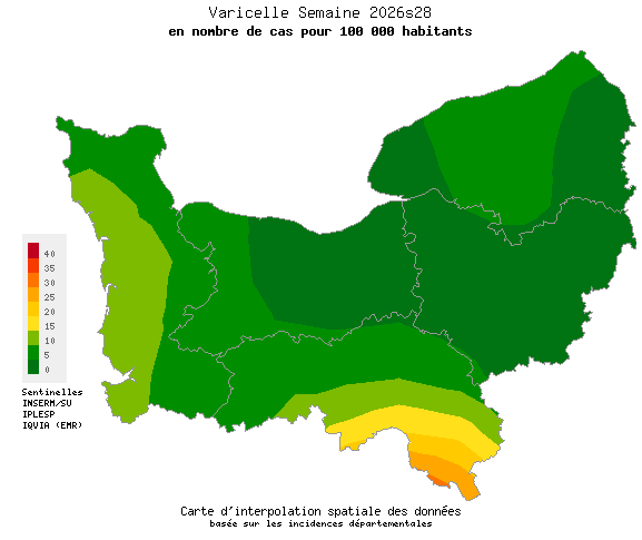 Semaine 202628 - Varicelle - Activité faible en Normandie