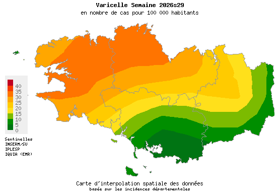 Semaine 202629 - Varicelle - Activité faible en Bretagne