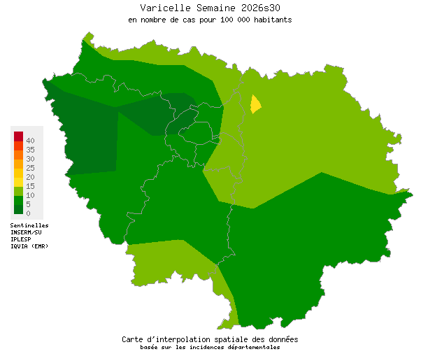 Semaine 202630 - Varicelle - Activité faible en Ile-de-France