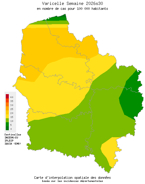 Semaine 202630 - Varicelle - Activité faible en Hauts-de-France