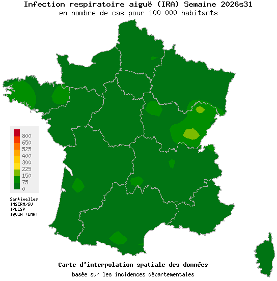 Semaine 202631 - Infection respiratoire aiguë (IRA) - Activité faible en médecine générale
