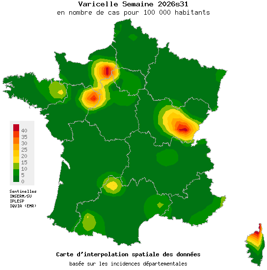 Semaine 202631 - Varicelle - Activité faible en médecine générale