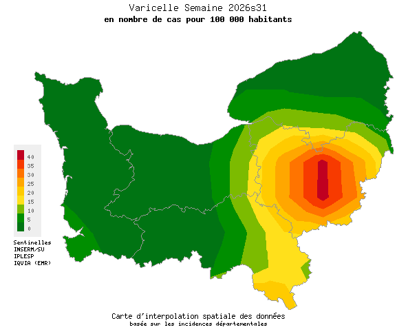 Semaine 202631 - Varicelle - Activité faible en Normandie