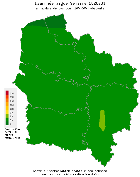 Semaine 202631 - Diarrhée aiguë - Activité faible en Hauts-de-France