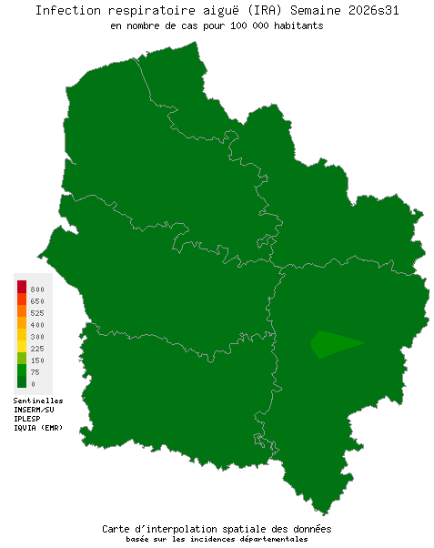 Semaine 202631 - Infection respiratoire aiguë (IRA) - Activité faible en Hauts-de-France