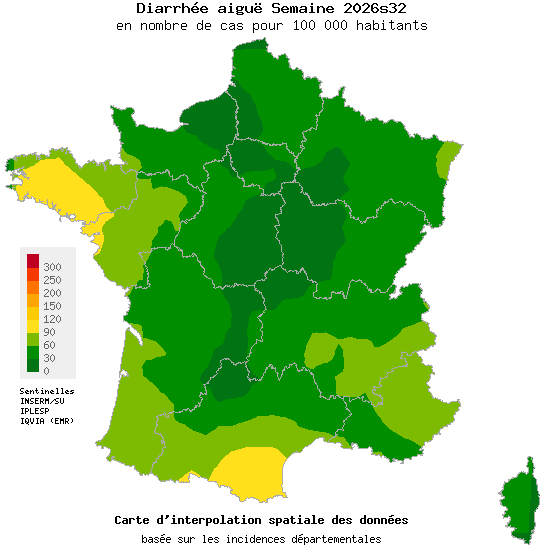 Semaine 202632 - Diarrhée aiguë - Activité faible en médecine générale