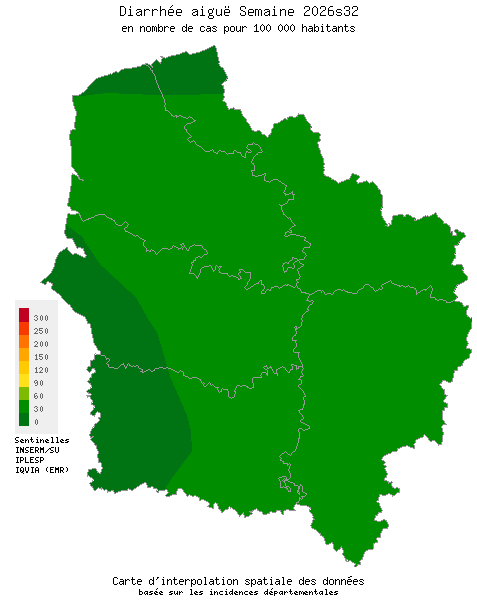 Semaine 202632 - Diarrhée aiguë - Activité faible en Hauts-de-France