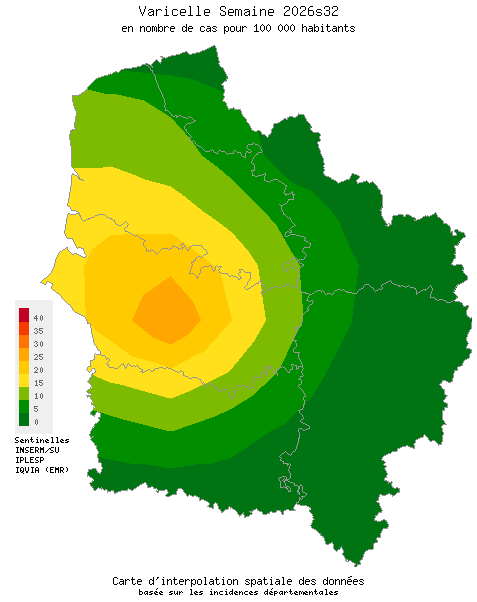 Semaine 202632 - Varicelle - Activité faible en Hauts-de-France