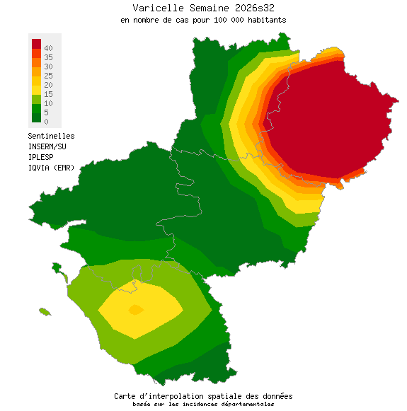 Semaine 202632 - Varicelle - Activité modérée en Pays de la Loire