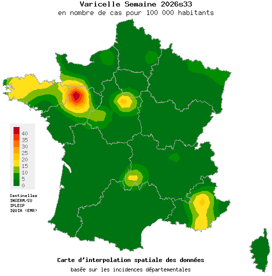 Semaine 202633 - Varicelle - Activité faible en médecine générale