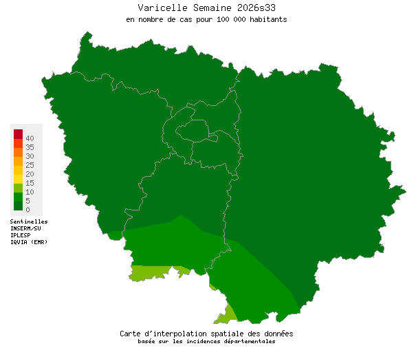 Semaine 202633 - Varicelle - Activité faible en Ile-de-France