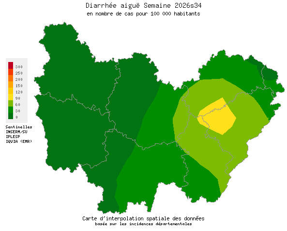 Semaine 202634 - Diarrhée aiguë - Activité faible en Bourgogne-Franche-Comté