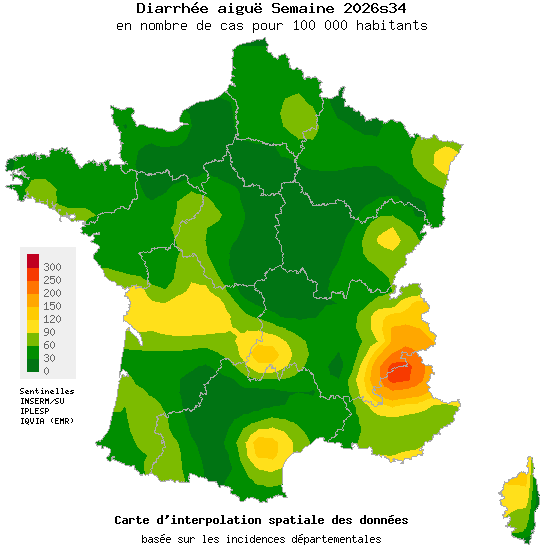 Semaine 202634 - Diarrhée aiguë - Activité faible en médecine générale