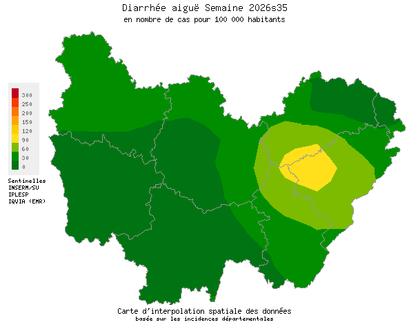 Semaine 202635 - Diarrhée aiguë - Activité faible en Bourgogne-Franche-Comté