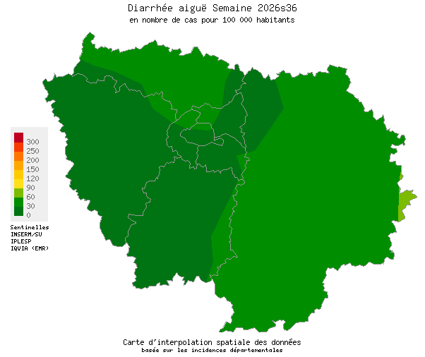 Semaine 202636 - Diarrhée aiguë - Activité faible en Ile-de-France