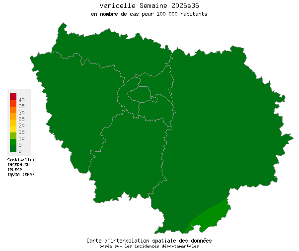 Semaine 202636 - Varicelle - Activité faible en Ile-de-France