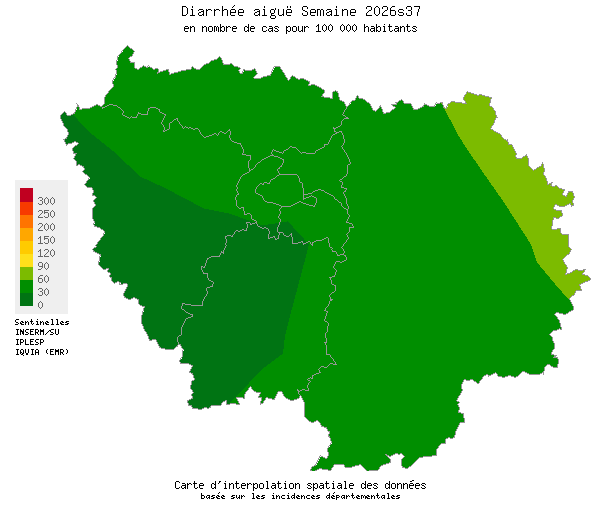 Semaine 202637 - Diarrhée aiguë - Activité faible en Ile-de-France