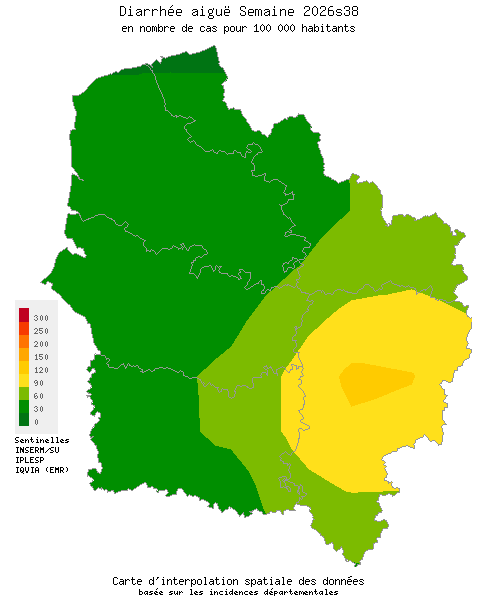 Semaine 202638 - Diarrhée aiguë - Activité faible en Hauts-de-France